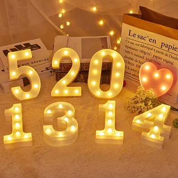 0-9 Šviesos LED Laišką Naktį Šviesos Abėcėlės, Skaičių Baterija Lempos Sofa Romantiškas Vestuves Apdailos Laišką Šviesos