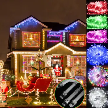 10M-100M Kalėdų Pasakos LED Styginių Šviesos Daugiaspalvis Lauko Vandeniui UK Plug String Šviesos Girlianda Už Kalėdos Vestuves D20