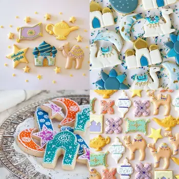 12Pcs Eid Mubarakas&Ramadanas Cookie Cutters 