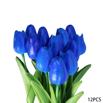 12pcs Tikroviška Netikrą Tulpės Namuose Šalis Jubiliejų Realus PU Dirbtinė Gėlė 