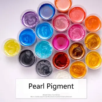 18 Spalvų Kosmetikos Klasės Perlamutro Žėručio Milteliai Epoksidinės Dervos Dažų Perlų Pigmentų 10g Pigmentai Medžiagos Kristalų Pelėsių Muilo Priėmimo