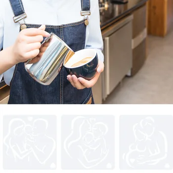 1PC Kavos Latte Pelėsių Motinos Diena Serijos Purškimo Pelėsių Išgalvotas Kavos Spausdinimo Latte Pelėsių Namų Virtuvės Kepimo Priedai