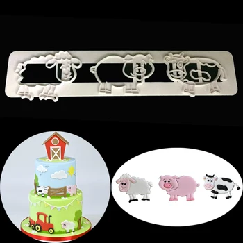 1PC Minkštas Pyragas Cutter Kiaulių, Karvių, Avių formos Slapukas Pelėsių Sugarcraft Dekoravimo Pelėsių 