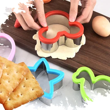 1PCS Sandwich Cutter Vaikams Gyvūnų Dinozaurų Star Širdies Formos Nerūdijančio Plieno Duona Pelėsių Metalo Cookie Cutters Sausainių Sluoksnį