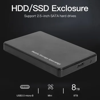 2.5 colio Išorinis HDD SSD Atveju USB3.0 SATA Mobile Kietasis Diskas Atveju 5Gbps HDD Kietojo Disko Aptvarą Nešiojamojo KOMPIUTERIO