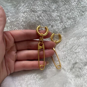 2020 Sriegis Unikalus Aukso žiedas Pin Pakabukas nuobodu lenkijos Maži Žiedai Kilpos Metalo Vintage auskarai, Pakabukas antikvarinis Mados Earing