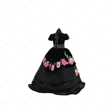 2021 Derliaus 3D Gėlių Spausdinti Gėlės Aksomo Charra Pigūs Gėlių Mergaitė ypatinga Proga Suknelės Vestuves Ilgai Korsetas
