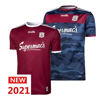 2021 GALWAY GAA Home/Away Replika 2-Stripe Jersey Sporto Marškinėliai, S-5XL