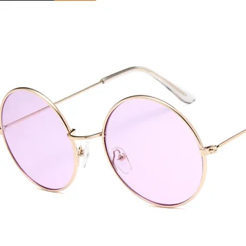 2021 naujas apvalus rėmo akiniai nuo saulės moterims, prabangos prekės ženklo mados spalvinga vandenyno lęšio akiniai ponios dekoratyvinis uv400 akiniai nuo saulės
