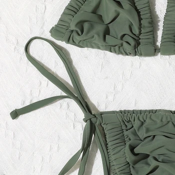 2021 Seksualus trikampis micro bikini komplektas Kietų string maudymosi kostiumėlį moterų plaukimo kostiumas Aukštos sumažinti maudymosi kostiumėliai, moterų Backless maudymosi kostiumas