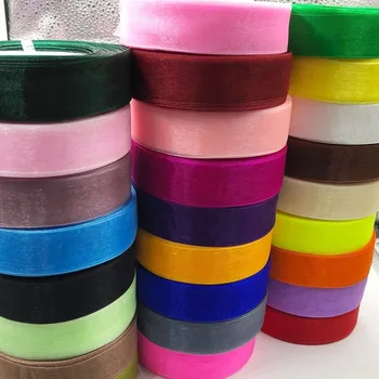 25mm Width 5 Meters/package Solid Color Organza Ribbons