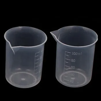 2vnt Kvalifikacijos 100ml Matavimo Stiklinę, skaidraus Plastiko Matavimo Cupfor Lab Matavimo Įrankiai Stiklinę Namų Virtuvėje maisto Gaminimo Įrankis