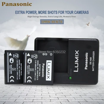 2vnt Panasonic 3,6 v 680mah NT-BCK7E NT-BCK7 BCK7E BCK7 NKI-YN101G Fotoaparato Bateriją Lumix DMC-FH2 DMC-FH4 + 1pc DE-A92 įkroviklis