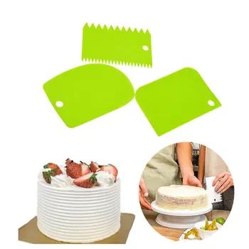 3 gabalas torto kremas plastiko grandiklis torto pjovimo priploti spalva grandiklis, virtuvė kepimo įrankis