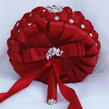 30cm Vestuvių Didelis Puokštės Graži Sagė Diamond Vestuvių Puokštė Valdos Dirbtinis Satino Rožių Žiedų Šalis Dekoro W228D