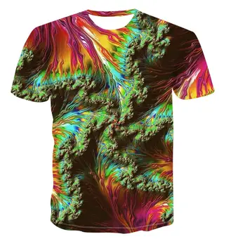 3d Mados Spausdinimo šablonų Projektavimo Geometrija T-Shirt Mados Gatvės Stiliaus Vyrų 'S Vasaros trumpomis Rankovėmis Viršuje Cool T -Shirt S -6xl