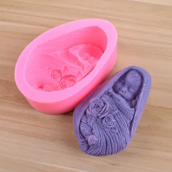 3D Miega Kūdikis Silikono Formos Suvystyti Kūdikį Epoksidinės Putėsiai Pelėsių Aukštos kokybės Medžiagų, Paprasta Operacija, Šilumos Varža