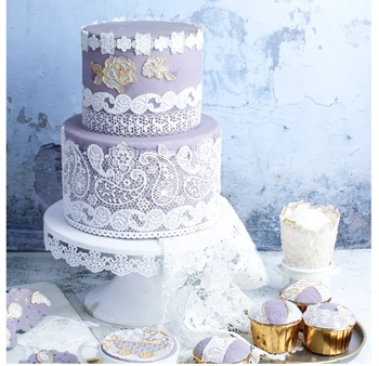 3D Minkštas Pyragas Silikono Gėlių Vynuogių Nėrinių Sienų Pelėsių, Tortas Dekoravimo Stilius Įrankiai Rankų darbo Saldainiai Amatų 
