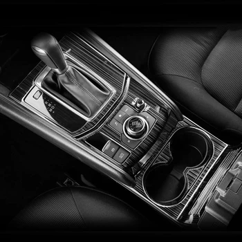 3PCS Automobilių Pavarų Perjungimo Konsolės Skydelio Dangtelį Apdaila, Puodelio Laikiklis Dangtelio Mazda CX-5 CX5 2017-2020 LHD Juodosios Brūkšniuotosios