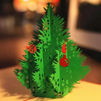 3pcs/daug 3D Sveikinimas Kalėdų Eglutė Kalėdų Kortelė Pop-Up Kortelę su Paketo Atvirukai Gimtadienio Dovana Įvykis Šalies Prekių