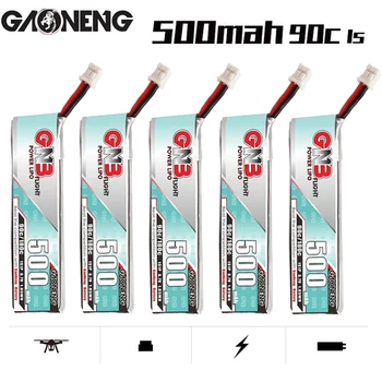 5VNT Gaoneng GNB 1S 500mAh), 3,7 V 90/180C 1S1P 1.85 WH Lipo Baterija su PH2.0 Kištukas Tinyhawk Kingkong LDARC TINY7 RC Drone