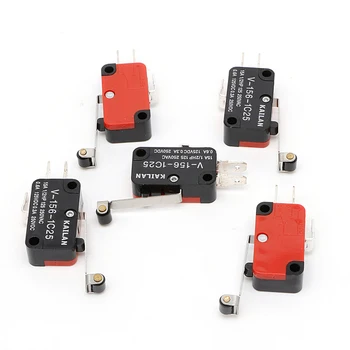 5vnt Micro Limit Switch Ilgai, V-156-1C25 Vyrių Roller Akimirksnį SPDT momentinio veikimo