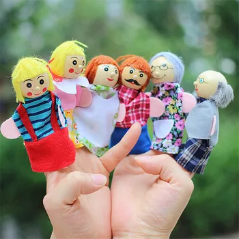 6pcs/daug Piršto Lėles, kūdikių mokymosi žaislai šeimos Istorija Pasakoja animacinių filmų Vertus Lėlių Fantoche vaikams dovanos vaikams