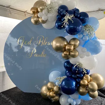 95pcs Matinis, Tamsiai Mėlynos Baltos spalvos Balionas Arch Mėlyna Aukso Baby Shower Balionų Girliandą Lyčių Atskleisti Vestuvių, Gimtadienio Prekes