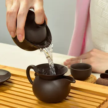 Aukštos Kokybės Elegantiškas Gaiwan Kinų Arbatos Puodelis raudonos molio tureen dangčio dubenėlį, puodelį arbatos užvirinti arbatos puodelio 120ml skersmens