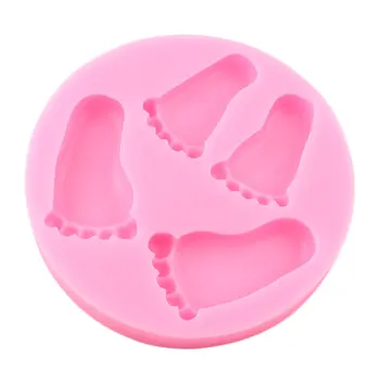 Baby Foot Silikono Formos 3D Pėdų Kūdikio Gimtadienio Cupcake Topper Minkštas Tortas Dekoravimo Priemonės, Saldainiai Molio Šokolado Gumpaste Liejimo formos