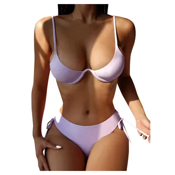 Bikini Komplektas Moterų Seksualus, Saldus Didelis Juosmens sutraukimo juostelę Bikini Padalinta maudymosi Kostiumėliai maudymosi kostiumėlis Moterims 2021 Traje De Baño Para Mujer