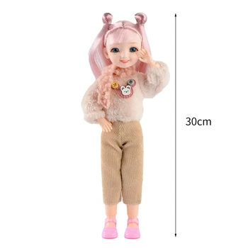 Bjd Doll 30 Cm 20 Nuimamas Sujungta Mini Baby Rapunzel Dress Up Lėlės Rinkinys su Drabužius, Batus, Mada Vaikams, Žaislai Mergaitėms, Dovanos