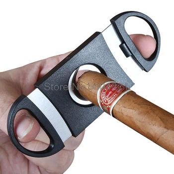 Cigaro žirklės nerūdijančio plieno peilio rankena nešiojamų pradinio lygio cigarų replės atidarymo įrankis, cigarų pjovimo