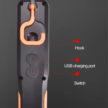 Daugiafunkcinis led žibintuvėlis, USB jungtį su magnetu, COB darbo lengvieji, automobilių priežiūra, šviesos, lauko kempingas avarinės šviesos