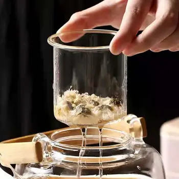Didelis karščiui atsparūs borosilikatinio stiklo arbatinukas skaidrus arbatinukas gėlių arbata nustatyti bendrieji virdulys office buitinių įrankių, arbatos puodai