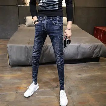 Didmeninė 2020 mados Madinga vyrams pavasarį ir vasarą korėjos slim-fit elastinės kojų džinsus socialinės dvasia vaikinas greitai vertus, ilgas kelnes