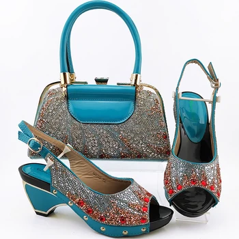 Doershow karšto pardavimo batų ir maišelį nustatyti šalies italijos batų su atitikimo maišelį naujo dizaino lady atitikimo batų ir maišelį SUY1-19