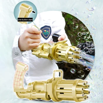 Elektros Burbulas Mašina Juodojo Aukso Aukso Gatling Bubble Gun Vaikams, Automatinė Burbulo Pūtimo Žaislas Ginklą Ventiliatoriaus Funkcija Combo
