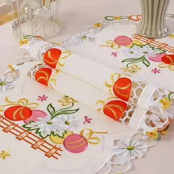 Europa Velykų kiaušinių meno Siuvinėjimo lova Stalo Runner vėliavos audinys padengti Nėrinių staltiesė virtuvės šaliai dekoro