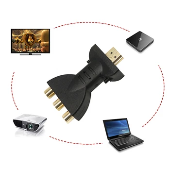 Garso ir Vaizdo Vyras Į 3 RCA, RGB Video, Audio Adapteris, AV Component Konverteris 720P 1080P Skaitmeninio Signalo HDTV DVD Audio Kabelis