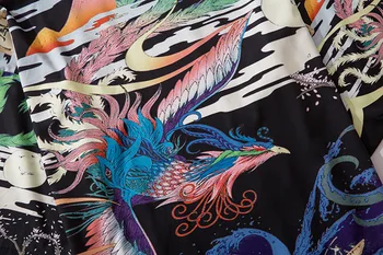 Harajuku Japonijos Phoenix Spausdinti Atsitiktinis Kimono Streetwear Vyrai Moterys Mados Cardigan Kinų Stiliaus, Plonas Chalatas, Drabužiai