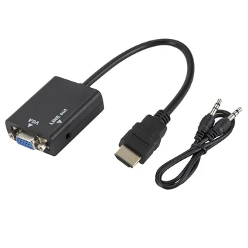 HDMI į VGA Adapteris Kabelio Vyrų ir Moterų HDMI Į VGA Adapteris Keitiklis 1080P Skaitmeninio į Analoginį Vaizdo Garso Tablet