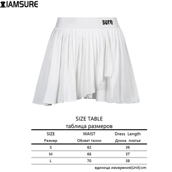 IAMSURE Pobūdžio Siuvinėjimo Klostuotas Sijonas Su Šortai Preppy Stiliaus High Waisted Austi Mini Sijonai Moterims 2021 Atsitiktinis Streetwear