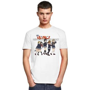 K-ON Marškinėlius Vyrams trumpomis Rankovėmis, Print T Shirt Unikalus Japonų Anime, Manga Nuolat Nuolat Dainavimas T-shirt Medvilnė Tee Viršūnės