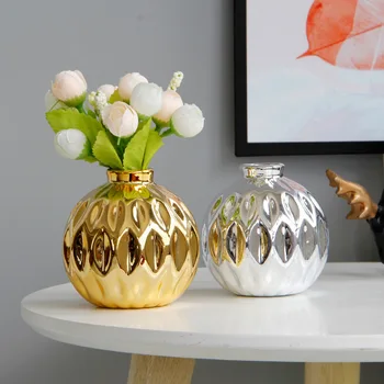Karaliaus Teismo kūrybinės Europos stiliaus sidabro, aukso, keramikos vaza, mažas gėlių apdaila paramos žuvų lūpų modelis rankdarbių namų furnishi