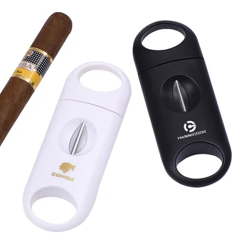 Karšto COHIBA Plastiko V Supjaustyti Nerūdijančio Plieno Ašmenys, Cigarų Pjovimo Aštrių Sigaar Pjovimo Įrankis Cigarų Giljotinos Kišenėje Zigarren Cutter