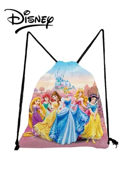 Karšto Pardavimo Disney Princess Spausdinti Kuprinė Mergaitė Animaciją Raišteliu Maišelį Bookbag Aukštos Kokybės Saugojimo Krepšys 