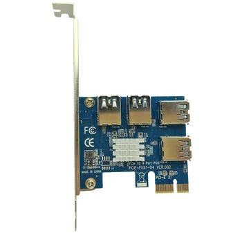 Karšto Pardavimo PCIE PCI-E PCI Express 1X iki 16X Riser Card 1 iki 4 USB3.0 Daugiklis Hub Adapteris Bitcoin Mining Miner Kasybos Įrenginio