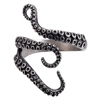 Karšto pardavimui, punk, retro perdėti gyvatės formos dragon claw žiedas senovės atidarymo reguliuojamas žiedo vyrų ir moterų kostiumas
