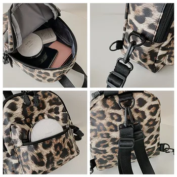 Kuprinė 2021 Mados Leopard Moterų Pečių Maišą Aukštos Kokybės Odos Kelionių Kuprinės Mergaičių mokyklos maišeliai Mini Crossbody Kuprinė